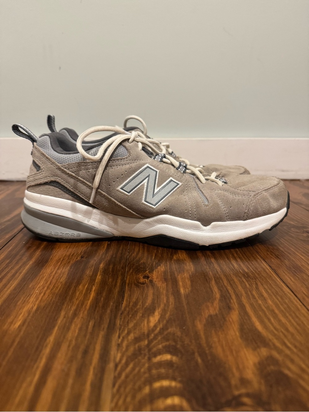 New Balance Men’s 608 Suede Lace-Up Sneakers in Taupe Gray
